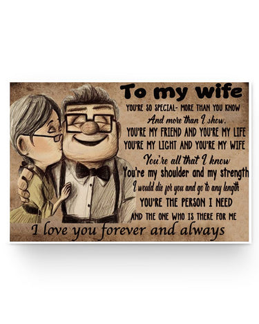 UP to My Wife You are Braver You're My Sunshine Landscape Posters No Frame Birthday Gifts Decor Bedroom, Living Room 36x24 Print White36x24 Poster